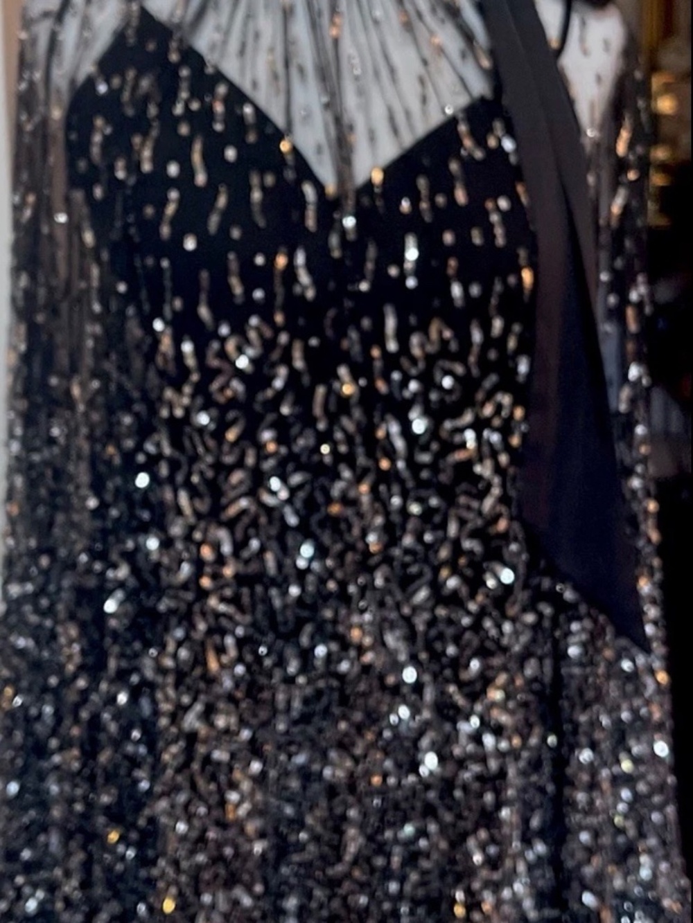 Alice + Olivia Zenon Embellished Black Cape Mini Dress Size US 6 $1,495 - Picture 8 of 14